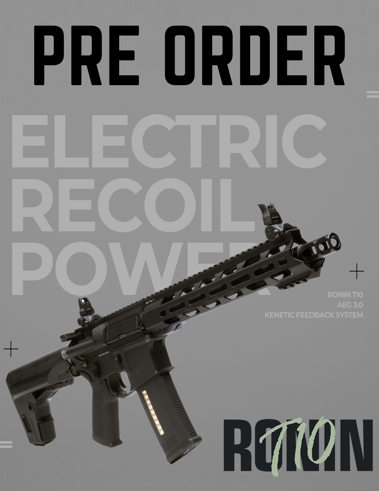 KWA AEG 3.0 Ronin Tactical T10-SBR w/ Kinetic Feedback System (PRE ORDER)